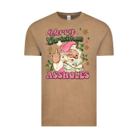 Vintage Coffee merry christmas assholes Vintage Tee - MaliasSmallBusiness