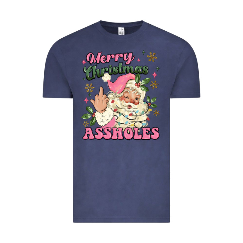 Merry Christmas Assholes Vintage Tee by MaliasSmallBusiness | Teevron