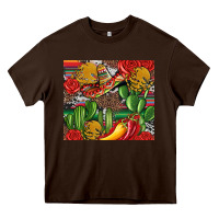 Chocolate Brown mexican cacti Heavy Core Tee - Artiststas
