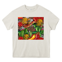 Cream mexican cacti Heavy Core Tee - Artiststas