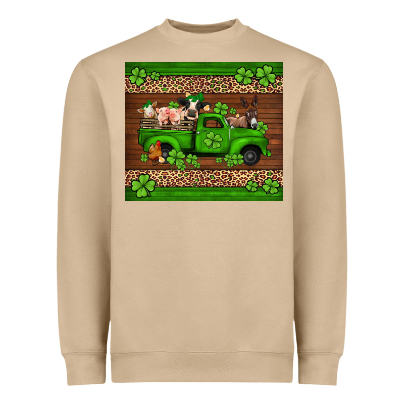 St Patricks Farm Animals Truck Heavyweight Sweatshirt by Jasminsmagicworld | Teevron