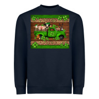 Navy st Patricks farm animals truck Heavyweight Sweatshirt - Jasminsmagicworld