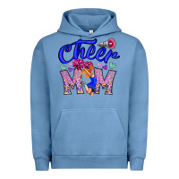 Pigment Pebble Blue Cheer Mom Urban Hoodie - CowhideDigitalArt