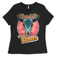 Black blame it all on my roots bull skull black Ladies Tee - JahusDesignShop