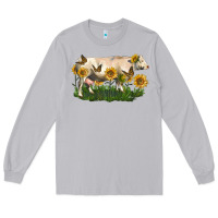 Moon Dust charolais cow with sunflower Long Sleeve Tee - LillyAllenDesigns