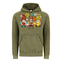 Vintage Olive sports gnomies Vintage Hoodie - NancyCooperArtShop