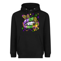 Black mardi gras lip olivia Heavyweight Hoodie - OliviaCreatesArt