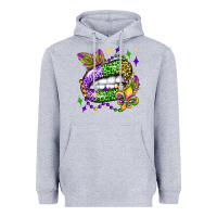 Heather Grey mardi gras lip olivia Heavyweight Hoodie - OliviaCreatesArt