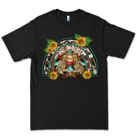 Black western gnome sunflowers rainbow Premium Tee - BarkalooDesign