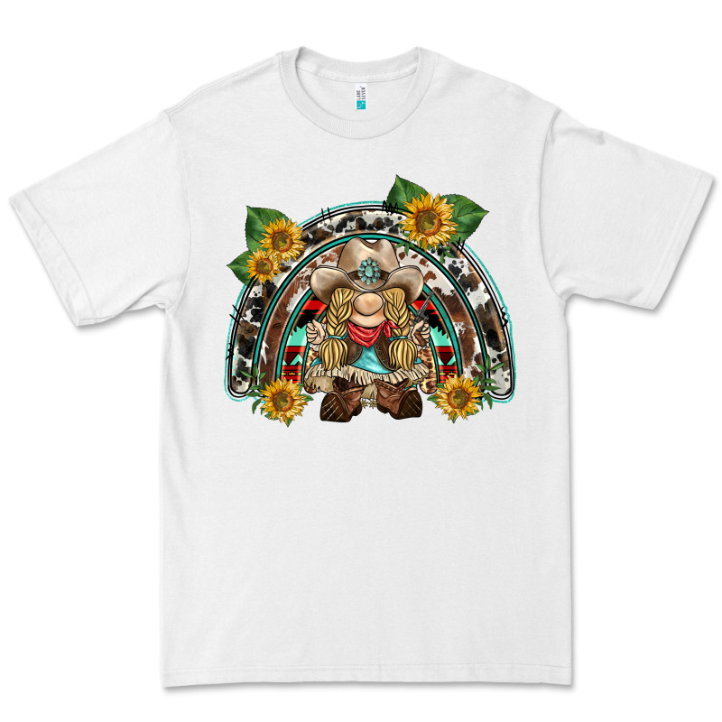 Western Gnome Sunflowers Rainbow Premium Tee by BarkalooDesign | Teevron