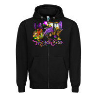Black I dig Mardi Gras Zipper Hoodie - HowdyJamesFarm