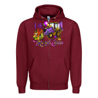 Burgundy I dig Mardi Gras Zipper Hoodie - HowdyJamesFarm