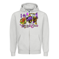 Dove Grey I dig Mardi Gras Zipper Hoodie - HowdyJamesFarm