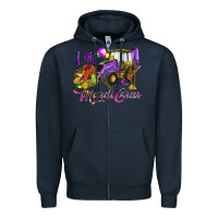Navy I dig Mardi Gras Zipper Hoodie - HowdyJamesFarm