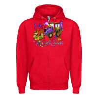 Red I dig Mardi Gras Zipper Hoodie - HowdyJamesFarm