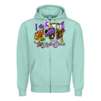 Seafoam I dig Mardi Gras Zipper Hoodie - HowdyJamesFarm