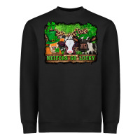Black st patricks cows heifers go lucky Heavyweight Sweatshirt - Jasminsmagicworld
