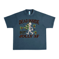 Midnight Navy dead inside but jolly af Urban Heavy Tee - MaliasSmallBusiness