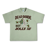 Oil Green dead inside but jolly af Urban Heavy Tee - MaliasSmallBusiness