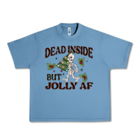 Pebble Blue dead inside but jolly af Urban Heavy Tee - MaliasSmallBusiness