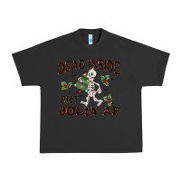 Pigment Black dead inside but jolly af Urban Heavy Tee - MaliasSmallBusiness