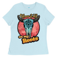 Baby Blue blame it all on my roots white Ladies Tee - JahusDesignShop