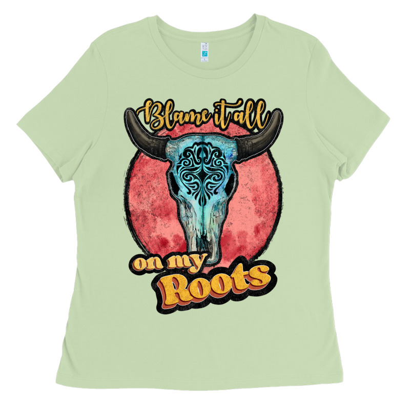 Blame It All On My Roots White Ladies Tee by JahusDesignShop | Teevron