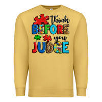 Antique Gold think before you judge Premium Sweatshirt - OliviaCreatesArt