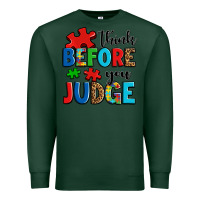 Sports Green think before you judge Premium Sweatshirt - OliviaCreatesArt