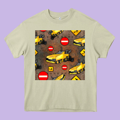 Asphalt Paver Seamless Pattern Heavy Core Tee Designed By Bundleandbundleshop