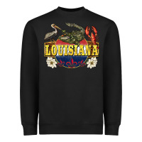 Black louisiana state Heavyweight Sweatshirt - BarkalooDesign