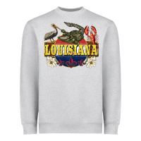 Heather Grey louisiana state Heavyweight Sweatshirt - BarkalooDesign