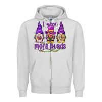 Dove Grey I need more beads with gnomies Zipper Hoodie - HowdyJamesFarm