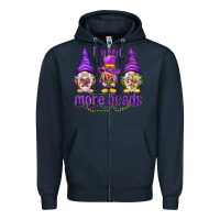 Navy I need more beads with gnomies Zipper Hoodie - HowdyJamesFarm
