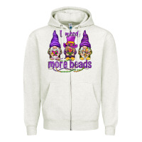 Oatmeal Heather I need more beads with gnomies Zipper Hoodie - HowdyJamesFarm
