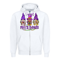 White I need more beads with gnomies Zipper Hoodie - HowdyJamesFarm