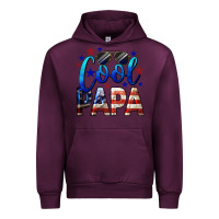 Mauve Wine Cool Papa American Flag 4th of July Urban Hoodie - LillyAllenDesigns
