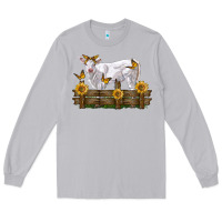 Moon Dust charolais calf with sunflowers Long Sleeve Tee - LillyAllenDesigns