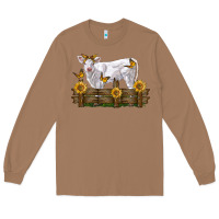 Toasted Coconut charolais calf with sunflowers Long Sleeve Tee - LillyAllenDesigns