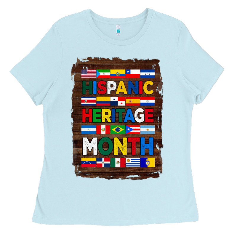 Hispanic Haritage Month Flags With Background Ladies Tee by BundleAndBundleShop | Teevron
