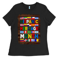 Black hispanic haritage month flags with background Ladies Tee - BundleAndBundleShop