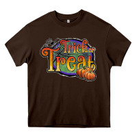 Chocolate Brown trick or treat black Heavy Core Tee - JahusDesignShop