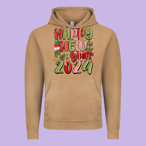 Happy New Year 2024 Vintage Hoodie Designed By Maliassmallbusiness