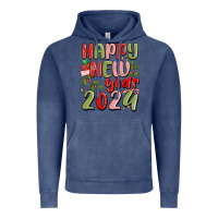 Vintage Denim happy new year 2024 Vintage Hoodie - MaliasSmallBusiness