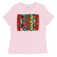 Bubblegum Pink cinco de mayo vibes brushstrokes Ladies Tee - Artiststas