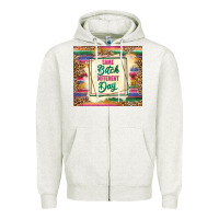 Oatmeal Heather same bitch different day Zipper Hoodie - TumblerDesignByShophia