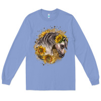 Colony Blue arabian horse with sunflowers Long Sleeve Tee - LillyAllenDesigns