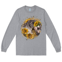 Heather Grey arabian horse with sunflowers Long Sleeve Tee - LillyAllenDesigns