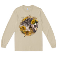 Mushroom arabian horse with sunflowers Long Sleeve Tee - LillyAllenDesigns