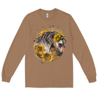 Arabian Horse With Sunflowers Long Sleeve Tee | Teevron